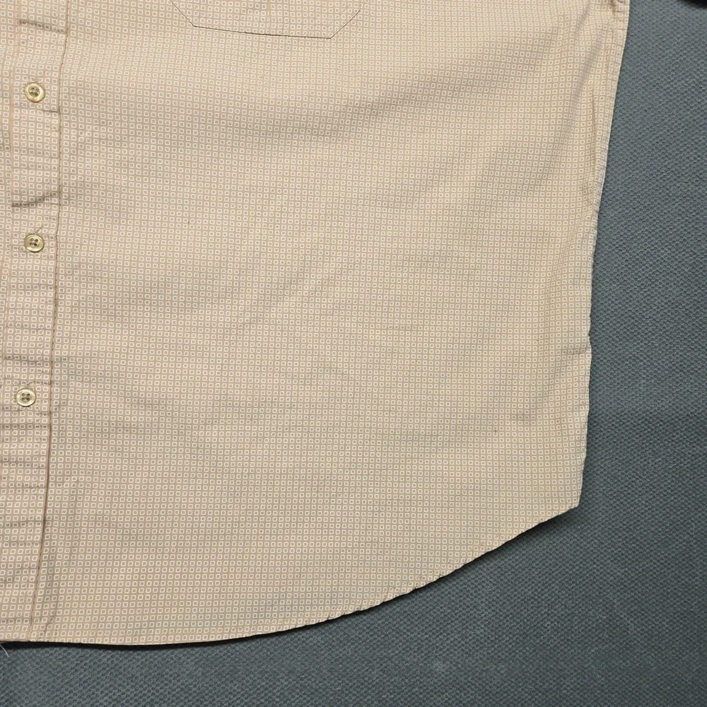 Steve's Jeans Shirt Mens‎ 3XL Beige Geometric Short Sleeve Button Up Casual